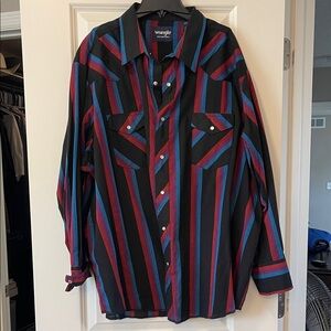 Wrangler Multicolor Striped Western Shirt 3XL